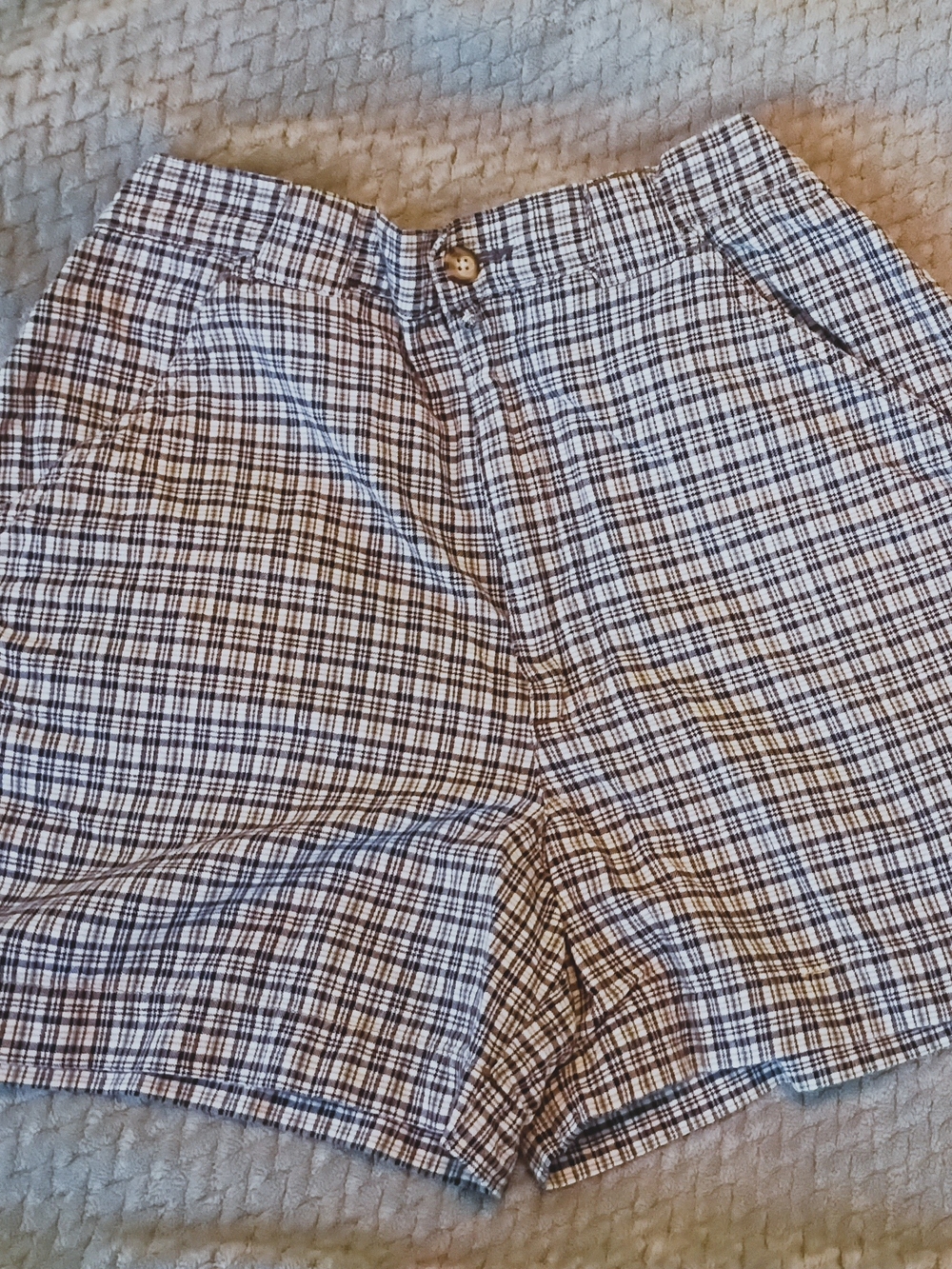 Vintage Blue And Green Checked American Eagle Shorts.